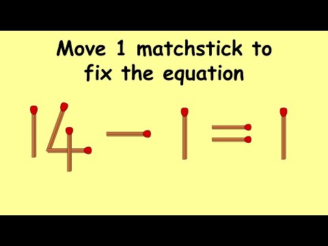 14-1=1 fix the equation | MatchStick Puzzle #102 | Move 1 Matchstick | Puzzles with answer