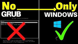 How To Remove GRUB LOADER Permanently | Set Windows Boot | Delete Android x86, PrimeOS, PhoenixOS