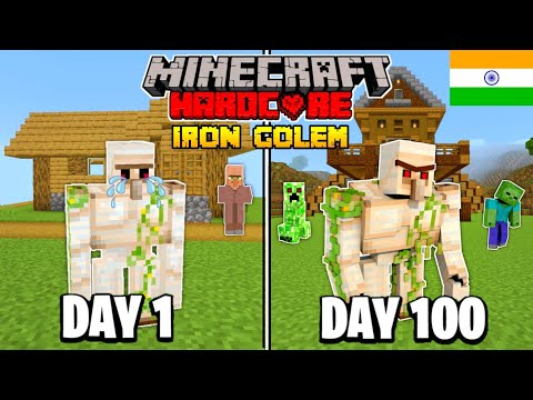 EPIC: 100 Days as Iron Golem in Minecraft Hardcore!