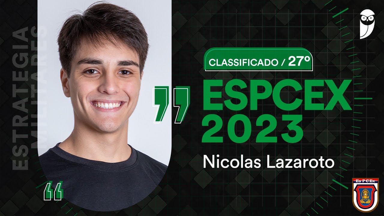 EsPCEx 2023: Bate-papo com classificado, Nicolas  Lazaroto. Confira!