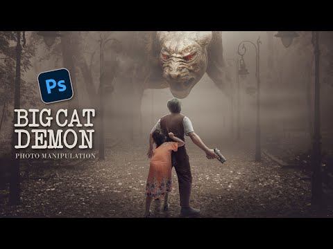 Create a Big Cat Demon Photo Manipulation With Vintage Color in Photoshop