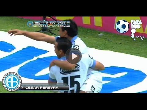 Gol de Pereyra. Belgrano 1 - Colón 0. Fecha 15. Torneo Inicial 2013. Fútbol Para Todos