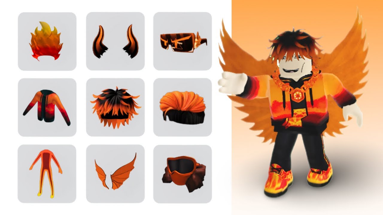 HURRY! FREE ROBUX AND GET 20+ COOL ORANGE FIRE ITEMS ON ROBLOX 2025 (EASY TO GET)