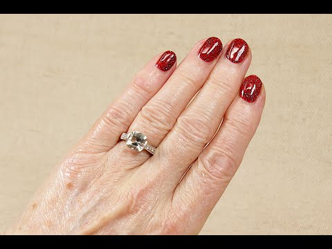 9ct White Gold Citrine and Diamond Ring   #3833