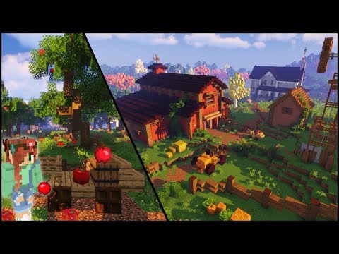 GeminiTay - Autumn Farm | Apple Orchard & Pumpkin field | Minecraft Build Timelapse