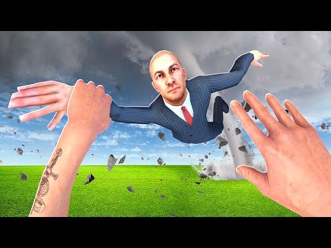 Throwing Ragdolls Into a TORNADO - Newton's Playground VR