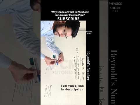 Why Shape of fluid is parabolic in Laminar Flow in pipe #fluidmechanics #reynoldsnumber