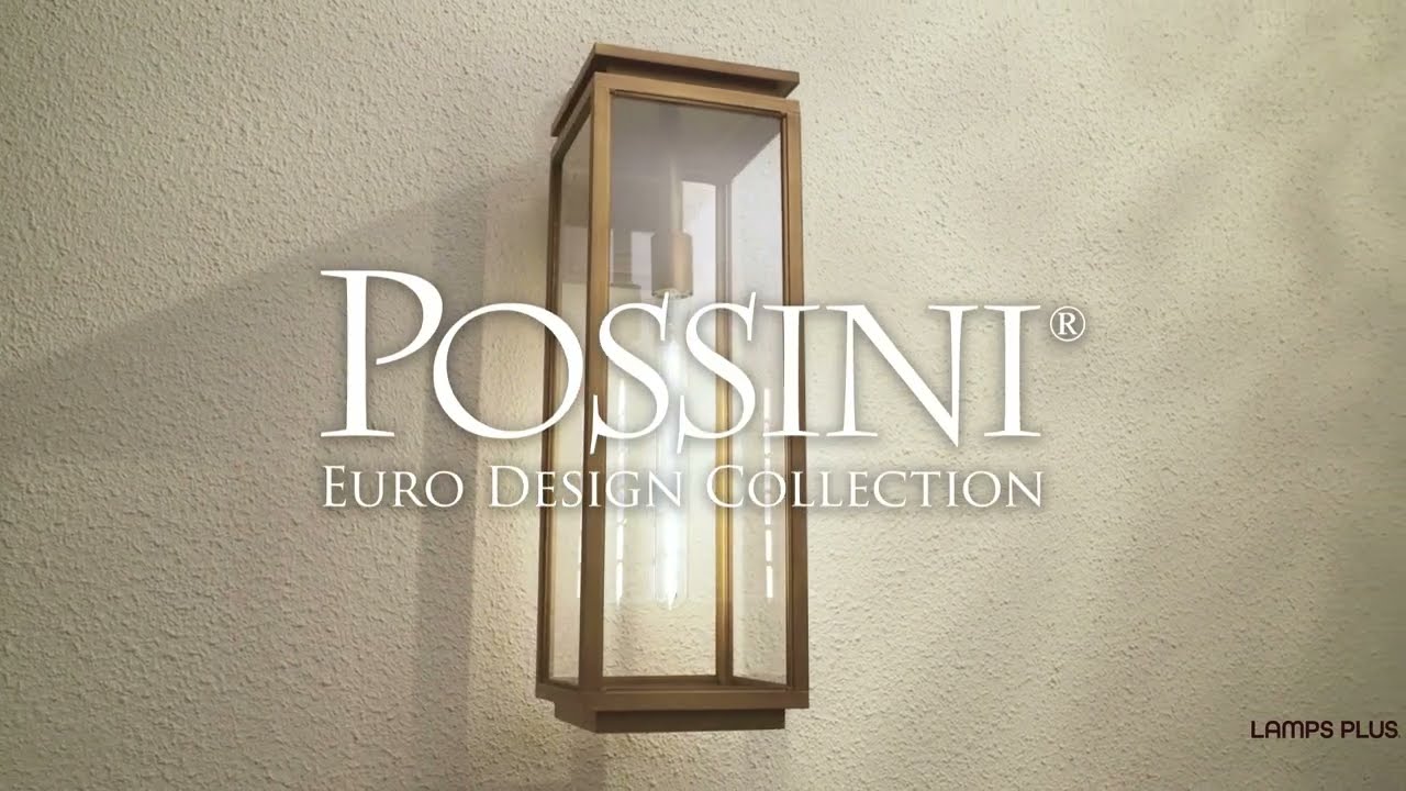 Video1 of Possini Euro Atkins 24" High Die Cast Brass Outdoor Wall Light