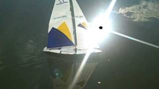 preview picture of video 'Sloop Victoria R/C model sailing on Homer Lake, IL'