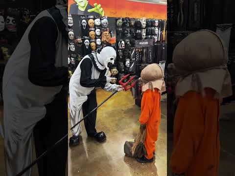 Art the Clown with his lil buddy Sam at Spirit Halloween having fun #shorts