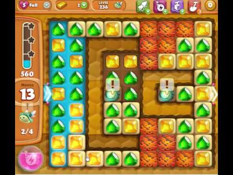 Diamond Digger Saga level 236 - 3 stars, no boosters used!