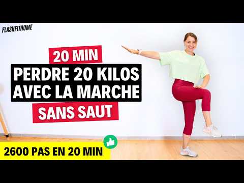 20 Min - Active Walking - LOSE 20 KILOS without jumping AT HOME | Marine BIREN - FlashFitHome