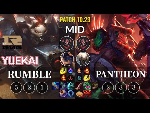 RNG yuekai Rumble vs Pantheon Mid - KR Patch 10.23