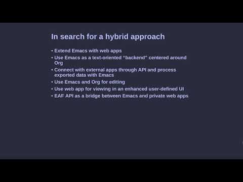 EmacsConf 2021: Extending the "model" of Emacs to other applications - Laszlo Krajnikovszkij