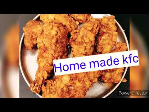 Home made kfc with my children eating