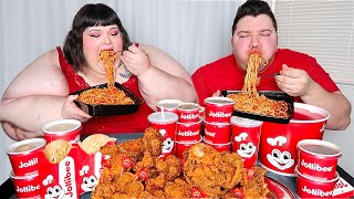 Jollibee Chicken &amp; Noodles with Hungry Fat Chick • MUKBANG