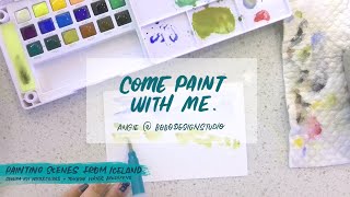Watercolor Scenes from Iceland with me