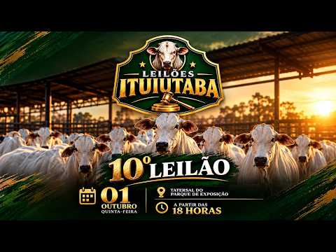🔥 AO VIVO: 10º EDIÇÃO ITUIUTABA LEILÕES MG 01/10/26