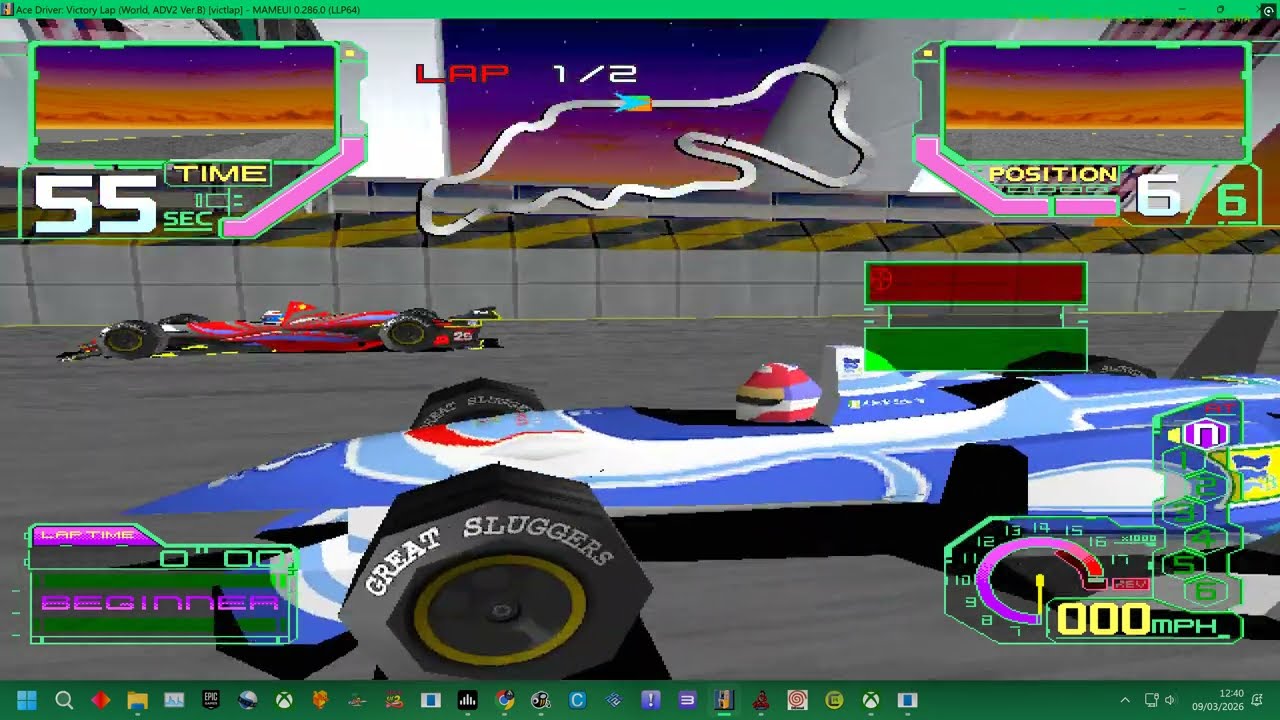 MAME 287 = NAMCO ACE DRIVER VICTORY LAP  - 1-3 COURSES - 2026 UK ARCADES  4K