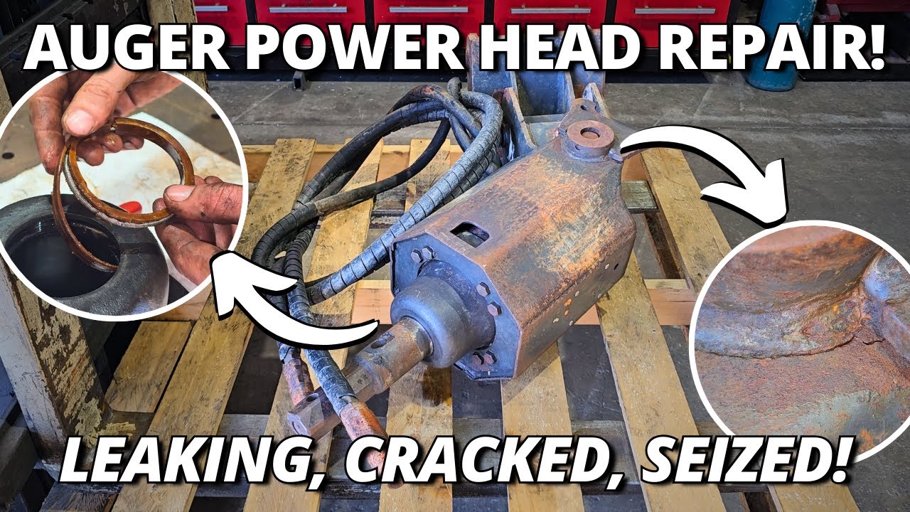 Seized Solid, Leaking Bad & Cracked Welds! Bobcat Auger Power Head Overhaul! 💪