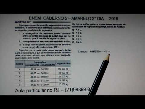 Questão 177 do ENEM  caderno 5 amarelo - 04/12/2016