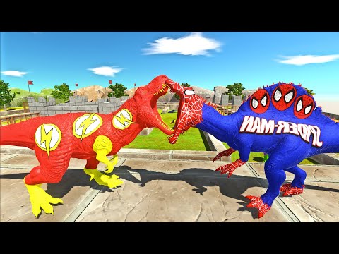 FLASH T REX CASTLE DEATH RUN - Animal Revolt Battle Simulator ARBS