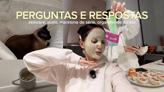 uma noite aconchegante comigo: skincare, sushi & série