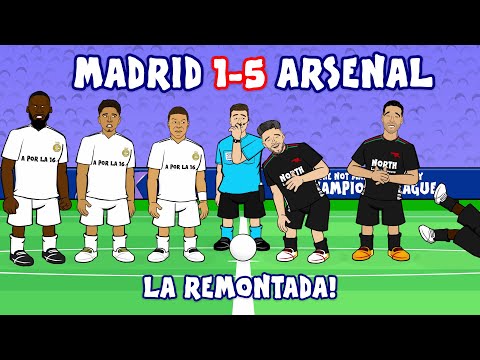 ARSENAL DUMP-OUT REAL MADRID🏆 (Champions League Goals Highlights 1-2 1-5 Saka)