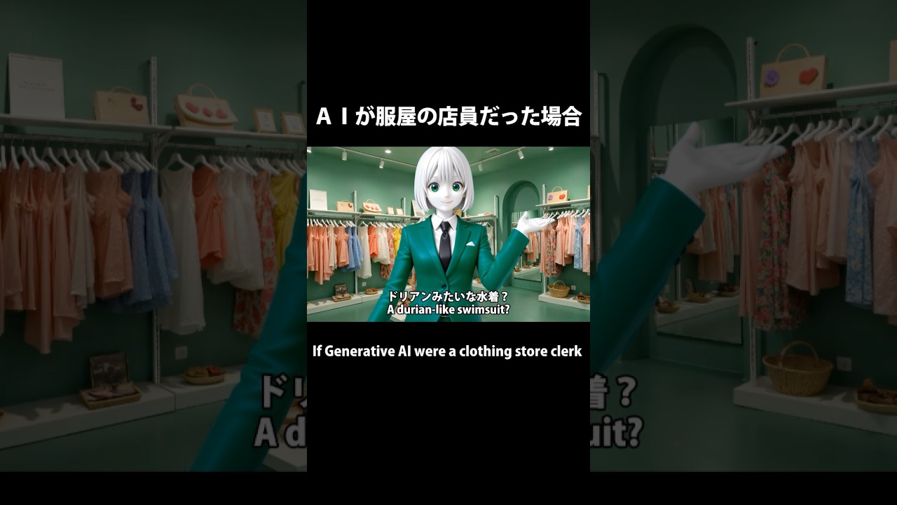 【short anime】AIが服屋の店員だった場合　If a AI Were a Clothing Store Clerk　#chatgpt #grok  #gemini #shortanime