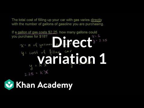 直接變化1｜有理表達式｜代數II｜可汗學院 (Direct variation 1 | Rational expressions | Algebra II | Khan Academy)