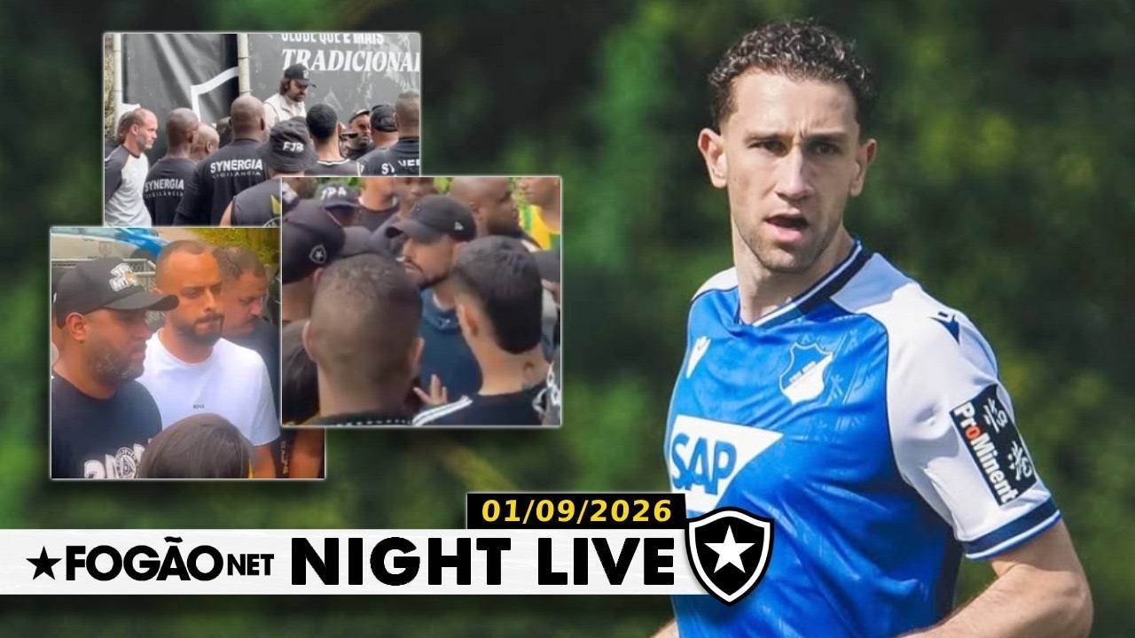 NIGHT LIVE | Botafogo acerta com zagueiro Arthur Chaves; torcida faz protesto no CT Lonier; Matheus Matrtins de volta