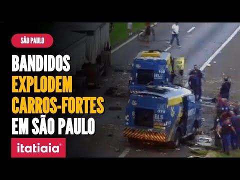 CRIMINOSOS REALIZAM ATAQUE A DOIS CARROS-FORTES NO INTERIOR DE SP