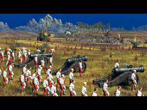 GREENSKINS and OGRE KINGDOMS vs EMPIRE and BRETONNIA - TotalWar Warhammer 3