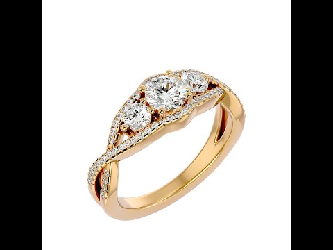 Inel de Logodna Triple Aur Roz 18k Diamante Naturale - Vanessa