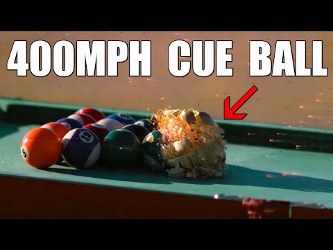 400MPH Pool Break with a Cannon at 80,000FPS – The Slow Mo Guys