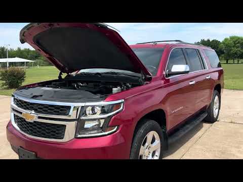 2015 RED /TAN Chevrolet Suburban LT 1500 2WD (1GNSCJKC1FR) with an 5.3L V8 OHV 16V engine, 6-Speed Automatic transmission, located at 17760 Hwy 62, Morris, OK, 74445, (918) 733-4887, 35.609104, -95.877060 - 2015 CHEVY SUBURBAN HAS A 5.3L V8 ENGINE AND IS RWD. POWER LOCKS, POWER WINDOWS, POWER SEATS. PUSH BUTTON START, KEYLESS ENTRY. AM/FM STEREO, SATALITE RADIO, CD PLAYER. EQUIPPED WITH NICE LEATHER SEATS, DUAL AIR, BLUETOOTH, CRUISE CONTROL. HEATED SEATS FRONT AND REAR, ALSO A HEATED STEERING WHEEL - Photo#1