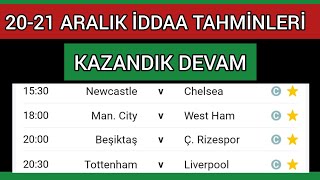 20 ARALIK CUMARTESİ VE 21 ARALIK PAZAR 2025 İDDAA TAHMİNLERİ