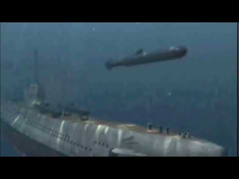 Japanese large Type-D submarine launches Kaiten attack midget submarines in WW2