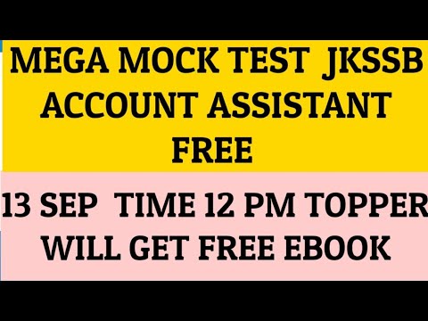 FEEE Jkssb Account Assistant  Online MOCK TEST @SUNDAY 12 PM