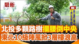 北投多顆路樹攔腰倒中央！現巴威距台最近！新竹頭前溪溪水暴漲溢流 停車場.籃球場全淹沒！警出動拖吊車急救援 東北沿岸10級陣風.掀3層樓浪高｜三立新聞網 SETN.com