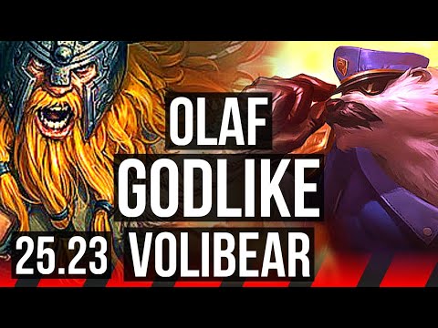 OLAF vs VOLIBEAR (TOP) | 7 solo kills, 8/1/0, Godlike | KR Master | 25.23