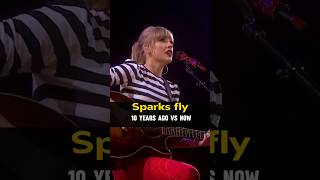 Taylor Swift performing sparks fly 10 years ago vs now ! #erastour #taylorswift