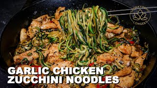 Garlic Chicken Zucchini Noodles | How to Cook & Avoid Watery Zucchini Noodles