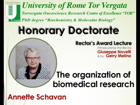 Dottorato Honoris Causa in “Biochimica e Biologia Molecolare” ad Annette Schavan