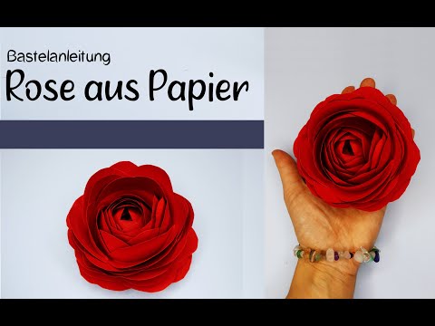 Blume aus Papier basteln | Rose falten aus Papier | Basteln mit Kindern | Muttertagsgeschenk