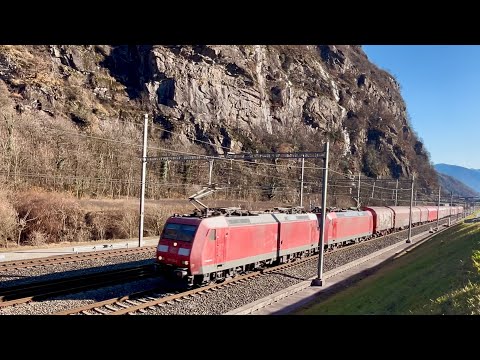 #418# TRENI MERCI - Il 45000 di DB da Chiasso a Mannheim in transito a sud di Biasca! #alptransit