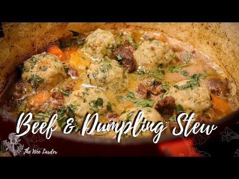 Easy Slow Cooked Scottish Beef and Dumplings Stew...