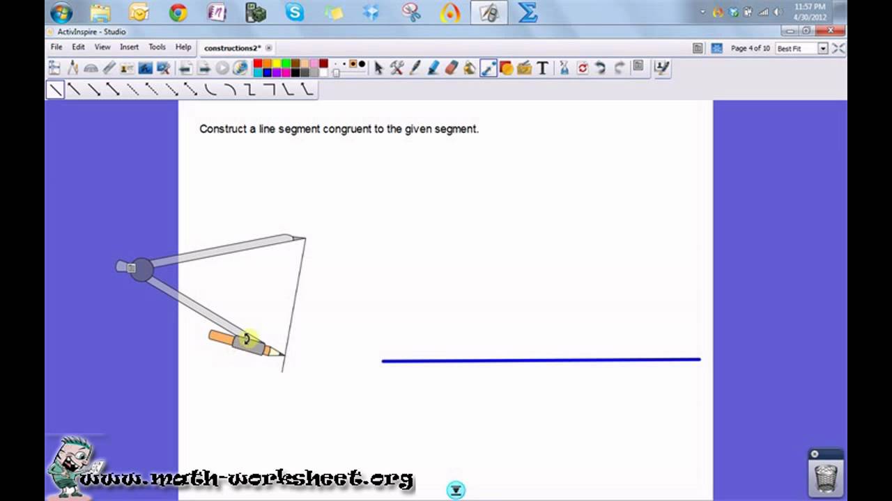 Geometry - Constructions - Line segment constructions - Easy