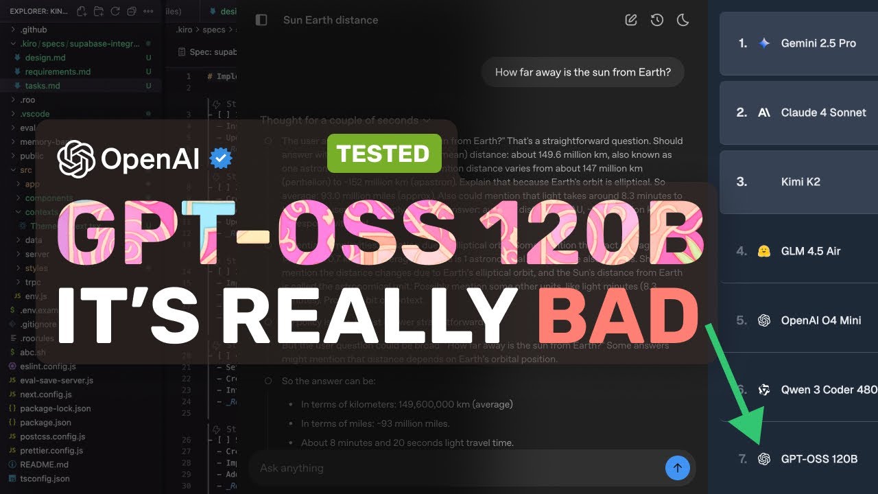 GPT-OSS 120B + KingBench 2.0 (Tested): Worst of 2025? This Model is pretty bad at almost anything.