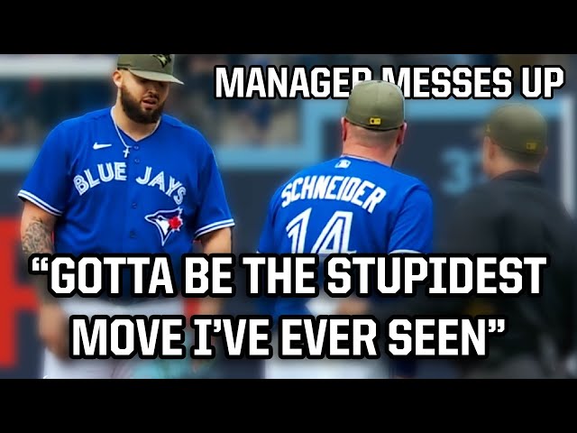 Blue Jays manager messes up and has to remove starting pitcher, a breakdown
